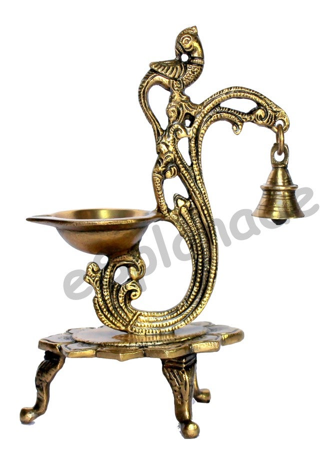 eSplanade - Brass Diya (Peacock with Bell) - Image 5